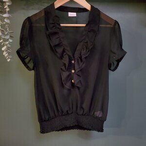 Suzy Shier | Sheer Black Blouse